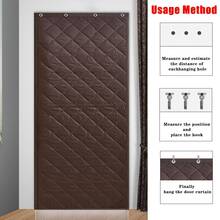 1 pezzo Tenda isolante termica per porta, copertura per veranda invernale, antivento e calda, protezione dal freddo e dal calore, in tessuto Oxford, fibra di cotone spessa, tappeto divisorio per porta singola, adatto per inverno freddo, soggiorno, garage, camera da letto, grigio, marrone, 90*210CM, 100*210CM