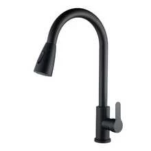 Stainless Steel Kitchen Faucet Single Hole Pull Out Spout Kitchen Sink Mixer Tap Stream Sprayer Head 360 Rotation Faucet Black Kitchen Items Kitchen Accessories Kitchen Tools - Black - View 13