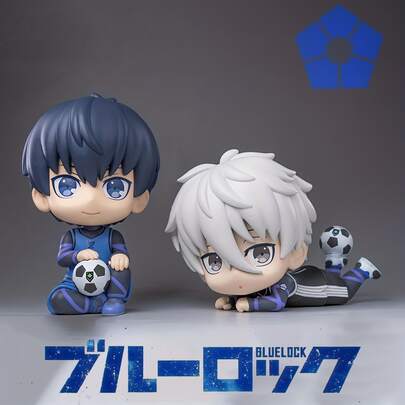 Blue Lock Nagi Yoichi Chibi Anime Action Figure, Desktop Decor, Collectible, Small Gift, Suitable For Halloween, Christmas, Valentine's Day