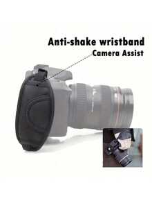 3-In-1 Anti Camera Strap] Black Nylon Adjustable Elastic Wristband/Shoulder Strap/Neck Strap Compatible With Canon, Nikon, Olympus DSLR Mirrorless Camera | Secure Grip+Shock-Absorbing Support | DSLR Universal Accessory Anti Portable System - Multicolor - View 4