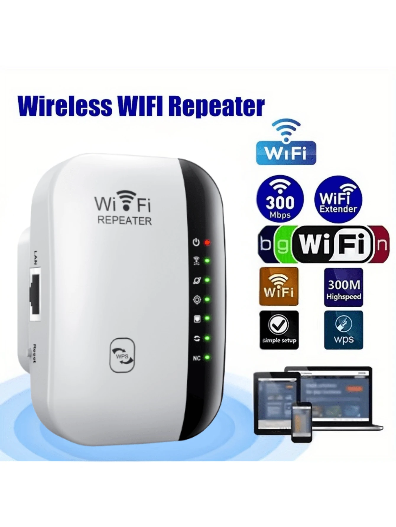 300Mbps WiFi Signal Repeater And Extender - Signal Booster Amplifier, Compatible With Major Brands, EU Plug, 110V-240V, Network Signal Enhancer | Modern Wireless Repeater | Durable Black Housing