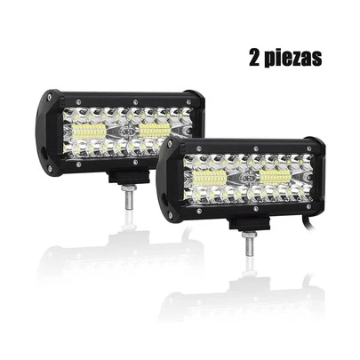 2 pcs faro auxiliar LED de 120 W con lupa de 7 pulgadas, 6000 K, resistente al agua y duradero, fácil de instalar, apto para motocicletas y coches.