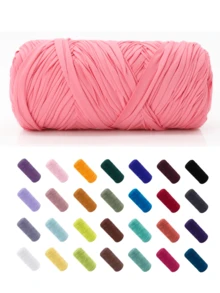 Hilo de camiseta premium - 200g/Pc Hilo elástico de alta calidad, hilo de poliéster suave y elástico para proyectos de ganchillo vibrantes, ideal para decoración del hogar, manualidades DIY como tejido DIY, proyectos de ganchillo, bolsos tejidos a mano, cestas, mantas, alfombras, zapatos, pantuflas, cojines y muñecas, hilo multicolor | Hilo de poliéster | Hilo acrílico | Accesorios de punto