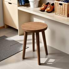 VingeGa 15.8-Inch Removable Wooden Vanity Stool, Bar Stool, Round Wooden Bench, Wooden Bathroom Vanity Bench, Indoor Plant Stand, Plant Stool, Suitable For Plant Stand, Kitchen, Bathroom, Bedroom, Living Room, Dining, Classroom - Multicolor - View 1