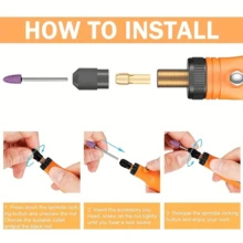 JANGKLIFE Mini Electric Drill & Rotary Tool Kit - 36pcs Accessory Set, With Flexible Shaft, USB Charging, 3 Speed Modes, Suitable For DIY Crafts, Handmade, Multi-Function Tool - Orange - View 4