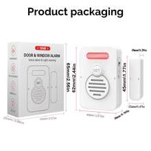 Magnetic Anti-Theft Alarm For Home Security, Wireless Door/Window Sensor Alarm, Vibration Alarm, Magnetic Door Sensor, 130dB Wireless Security Alarm, Door/Window Alarm, Door Bell Anti-Theft Alarm, Adjustable Volume, Home Safety, Suitable For Doors, Windows, Garage, Apartment, Refrigerator, Drawers, Safes