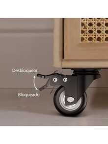 Kit 4 Ruedas De Pvc Rodaja Giratoria Con Frenos 2in Negras para Muebles de y Oficina, Transporte de Carretillas - Negro - Ver 5