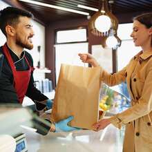 25pcs Kraft Paper Bag 6x3.25x8  8x4.25x10.5  Brown Paper Bag With Handle Gift Bag Retail Merchandise Bag Shopping Birthday Wedding Party Gift Bag - 12*10*4.72in - 查看 4