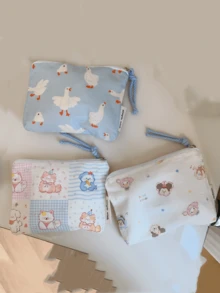 A New Korean-Style Cute Fresh Animal Printed Coin Purse Card Holder Mini Zipper Bag, Earphone Bag, Necklace And Ring Storage Bag, Suitable For Storing Small Items When Shopping Or Going Out, Portable For Everyday Carry, Perfect As A Holiday Gift For Children, Moms, Close Friends, And Sisters, Suitable For All Seasons., Makeup Pouch, Cosmetic Bag, Large Capacity, Large Makeup Bag, Christmas Gifts, Pouch, Gifts For Women, Pouch / Small Handbag, Makeup Organizer, Mini Pouch, Large Capacity Pouch, Gifts For Women, Christmas Gifts, Gift Ideas For Women - Multicolor - View 6