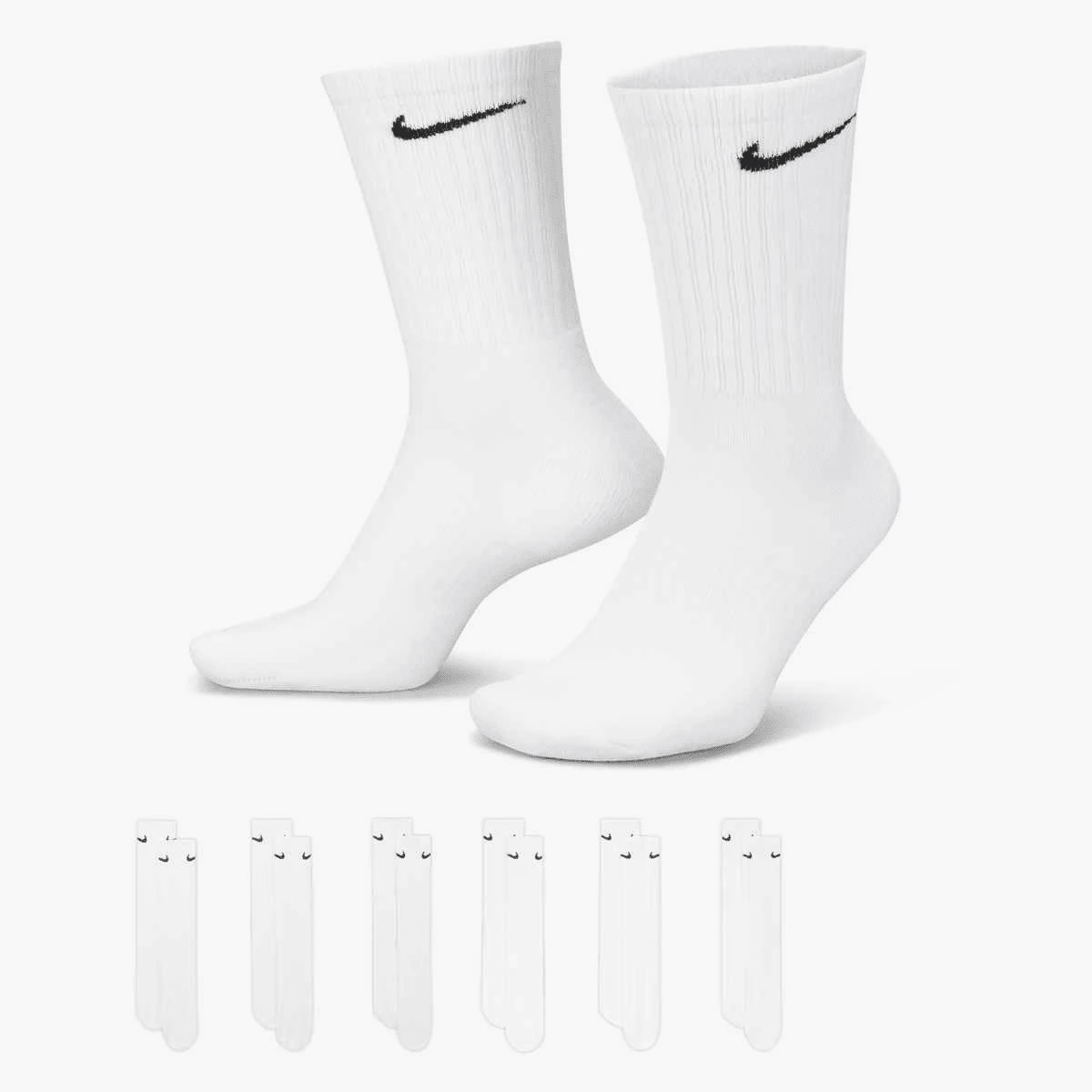 Nike 6 雙裝襪 SX7666-100 - 白色 - 查看 1