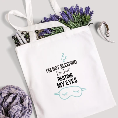 Coralgraph I'm Not Sleeping Just Resting My Eyes Novelty Present Gift Printed Stylish Long Handled Tote Shoulder Bag TB717