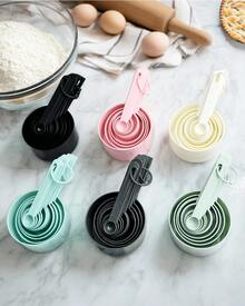 1 Juego de 10, Juego de tazas y cucharas de medición, Tazas y cucharas de medición KitchenAid, Tazas y cucharas de medición apilables, Utensilios de cocina para cocinar y hornear - Multicolor - Ver 7