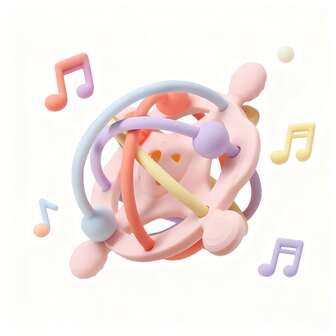 1pc UFO Manhattan Teether, Easy For Baby To Grip, Silicone Teething Toy With Rattle, Helps Relieve Teething Stress