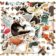 50 sztuk realistycznych naklejek z graffiti przedstawiających zwierzęta, idealne naklejki-nagrody do ozdabiania telefonów komórkowych, komputerów, walizek, notatników, kieliszków do wina i kasków