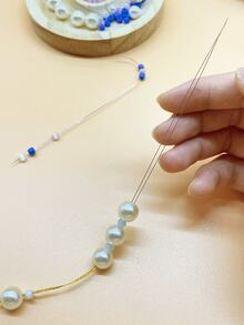 Delicate Curved Beading Needles, Suitable For Seed Bead Stringing, Can Be Used With Rotating Plate To Save Time On Bracelet And Necklace Making, Facilitates Complex Weaving Patterns - Silver - View 3