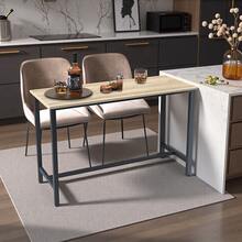 Moligh Doll Bar Table, 100cm Breakfast Bar Table Kitchen Table, Rectangular Radiator Table Pub Dining High Table With Adjustable Lever & Footpads, Industrial, Steel Frame, Walnut Brown - Walnut Brown - View 6