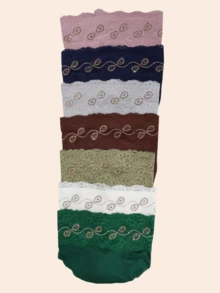 1pc Women's Fashionable Rhinestone Decorated Scarf, Soft Modal Fabric, Suitable For Malaysia & Middle East