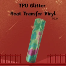 1roll TPU Glitter Heat Transfer Vinyl , 9.84X40IN, For Shirts, Easy To Cut & For Heat Vinyl Design