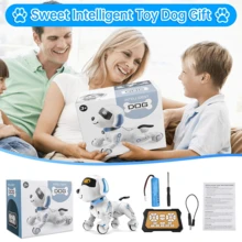 AI智能宠物机器狗，仿生传感器互动玩具，唱歌、跳舞、跟随、情感伴侣早教机，男孩女孩生日礼物 - 彩色 - 查看 12
