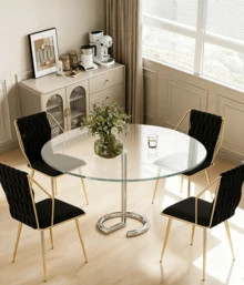 Juego de 2 sillas de comedor, respaldo alto, reposabrazos, patas de metal, sillón, silla de sala de estar, terciopelo negro