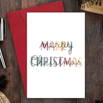 1 张彩虹形圣诞快乐卡 - 适合朋友、家人和爱人 - 优质纸质贺卡，适合送给伴侣的最佳礼物，圣诞快乐卡