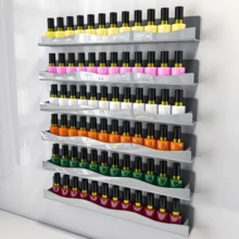 Spiegelgold Acryl Nagellack Regal, 38 cm wandmontiertes Regal Nagellack Regal, Aufbewahrungsregal für Sonnenbrillen, ätherische Öle