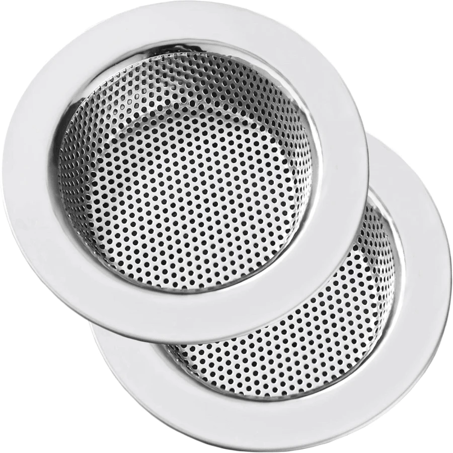 2Pcs Kitchen Sink Strainer Stainless Steel, Kitchen Sink Drain Strainer, Sink Strainers For Kitchen Sinks With Large Wide Rim 4.5" Diameter - Silver - View 1