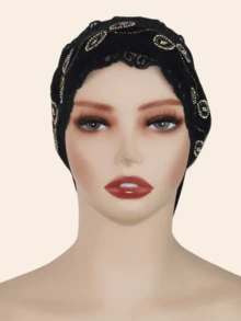 1pc Women's Fashionable Rhinestone Decorated Scarf, Soft Modal Fabric, Suitable For Malaysia & Middle East