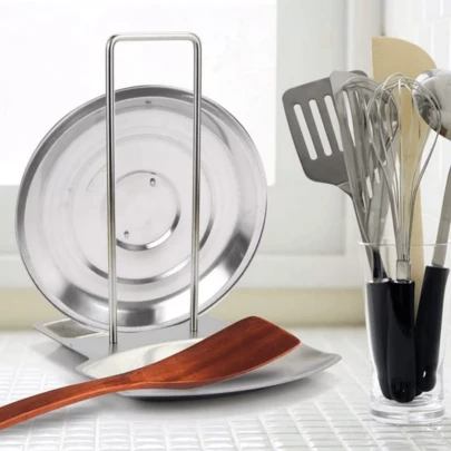 Apoio De Talheres E Tampa De Panela Inox Cozinha Suporte
