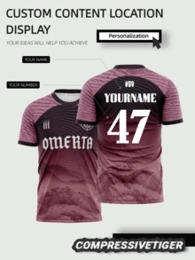 Custom Men's Purple OMERTA Boxing Jersey Shirt - Quick-Dry Breathable Fabric With Personalized Name & Number Printing. Fan Style Training Top For Football, Gym & Casual Wear - Mauve Purple - View 1