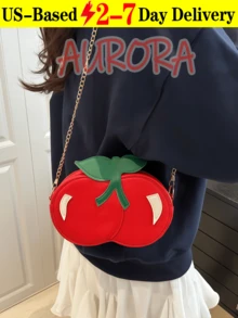 Cute Red Cherry Shaped Crossbody Bag - New Kawaii Sweet Style Ladies Shoulder Bag With Chain Strap, Unique Fruit - Themed Phone Pouch & Cartoon Pouch, Ideal For Young Girls' Birthdays, Proms, Graduations & A Lovely Gift For Friends, Mothers, Lovers On Valentine's Day, Christmas, Anniversaries, Thanksgiving & Halloween - 彩色 - 查看 13