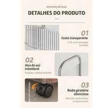 Transparent Multipurpose Organizer Cart With Wheels For Manicure, Bathroom, Laundry, Books, Fruit Bowl - 無色 - 查看 5