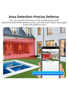 Câmera De Segurança Wi-Fi Externa Com 3 Lentes, 360°, Zoom Óptico, Visão Noturna, À Prova D'Água - Preto - Visão 8