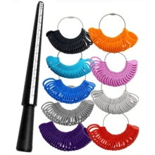 1 Set Professional Jewelry Tools, Ring Sizer Finger Gauge, Ring Size Measuring Tool, DIY Jewelry Making Tool Kit, Reusable Plastic Ring Mandrel