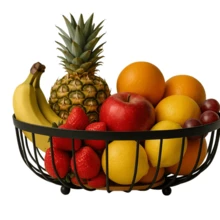 Fruit Bowl Kitchen Basket Fruit Organizer Black Metal Wire Centerpiece - màu đen - Xem 4