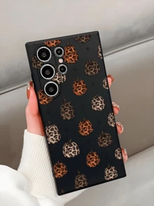Cheetah,Leopard Print 1pc Unique Creative Harvest Pumpkin & Leopard Print Black Phone Case/Cover Compatible With IPhone, Honor, Redmi, Galaxy,