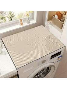 【防滑保护垫】1件装防滑速干现代几何条纹洗衣机/烘干机盖保护垫 | 米白色高吸水性顶盖，适用于洗衣设备，耐用防滑表面，装饰性设计，电器表面保护垫，洗衣机C，厨房装饰，家居用品，母亲节礼物，卧室装饰，花园，厨房装饰，夏季，海滩，旅行必备，房间装饰，软萌，毕业季 - 彩色 - 查看 9