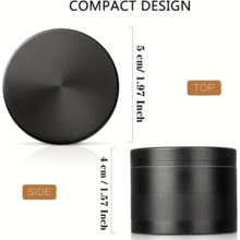 1 pezzo Macinino in lega di alluminio a 4 strati - Macinino in metallo multifunzione premium - Accessorio compatto per uso domestico - Set regalo per le feste (Natale/Ognissanti)