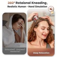 1pc Electric Scalp Massager, Portable Rechargeable Handheld With Anti-Drop Lanyard, 8 Detachable Massage Claws, 3 Speed Modes And 2 Massage Techniques, Ideal Gift For Women, Men, Dogs, Cats And Other Pets - Gold - View 5