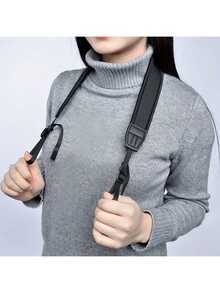 3-In-1 Anti Camera Strap] Black Nylon Adjustable Elastic Wristband/Shoulder Strap/Neck Strap Compatible With Canon, Nikon, Olympus DSLR Mirrorless Camera | Secure Grip+Shock-Absorbing Support | DSLR Universal Accessory Anti Portable System - Multicolor - View 7