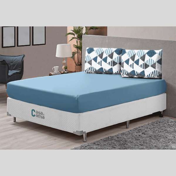 Jogo de Cama 100% Algodão Lençol Com Elástico Solteiro Casal Queen King Fronha