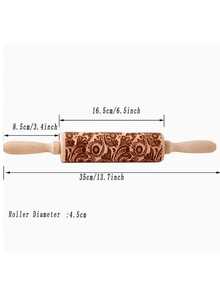 2025 Holz Weihnachts-bedruckter Nudelholz, geschnitzter geprägter Kuchenteigroller, Handwerk
