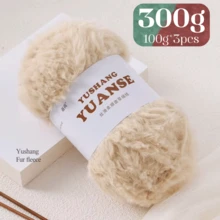 3件装300克人造毛绒纱线，柔软易织，适用于编织围巾、帽子、外套、婴儿、毛毯、各种高端家居用品、DIY手工艺品 - 彩色 - 查看 22