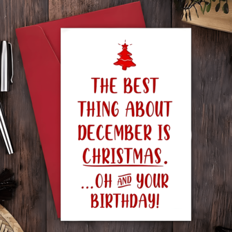 1 st jul- och födelsedagskort - Roliga och humoristiska kort för familj och vänner Det bästa med december