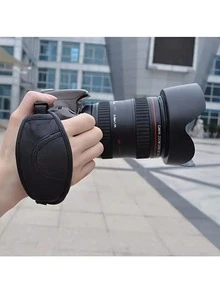3-In-1 Anti Camera Strap] Black Nylon Adjustable Elastic Wristband/Shoulder Strap/Neck Strap Compatible With Canon, Nikon, Olympus DSLR Mirrorless Camera | Secure Grip+Shock-Absorbing Support | DSLR Universal Accessory Anti Portable System - Multicolor - View 8