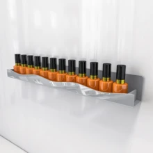 Spiegelgold Acryl Nagellack Regal, 38 cm wandmontiertes Regal Nagellack Regal, Aufbewahrungsregal für Sonnenbrillen, ätherische Öle