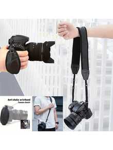 3-In-1 Anti Camera Strap] Black Nylon Adjustable Elastic Wristband/Shoulder Strap/Neck Strap Compatible With Canon, Nikon, Olympus DSLR Mirrorless Camera | Secure Grip+Shock-Absorbing Support | DSLR Universal Accessory Anti Portable System - Multicolor - View 9