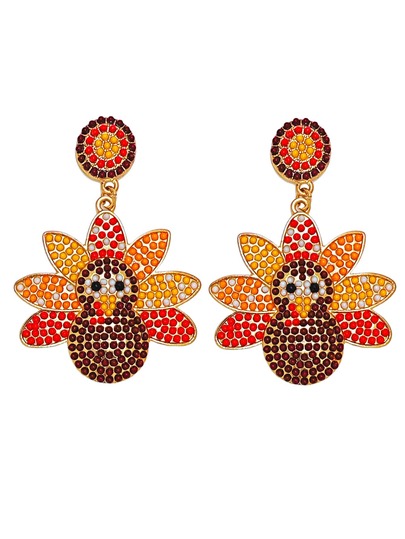 1 Paar boho-stil einfache süße perlenbesetzte Truthahn Ohrringe, Thanksgiving Ohrringe, Alltags Accessoires