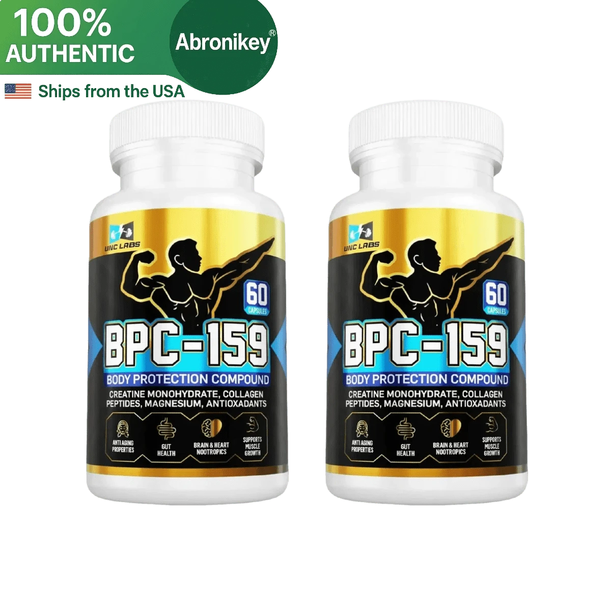Abronikey BPC-157 Joint & Muscle Support – Recovery Complex With Creatine, Collagen, And Magnesium – Mobility & Strength Formula – Gluten-Free – 60 Capsules (Pack Of 2) - 2 chai - Xem 1