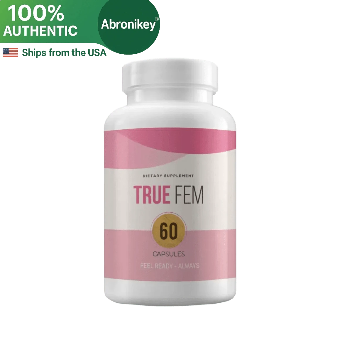 Abronikey True Fem Women's Hormonal Balance Supplement – 13-In-1 Herbal Blend With Saw Palmetto, Fenugreek, Maca & Vitex – Daily Support For Mood, Energy, Menstrual & Menopausal Health – Vegan, Non-GMO – 100% Natural (Pack Of 1) - 1 Bottle - 查看 1